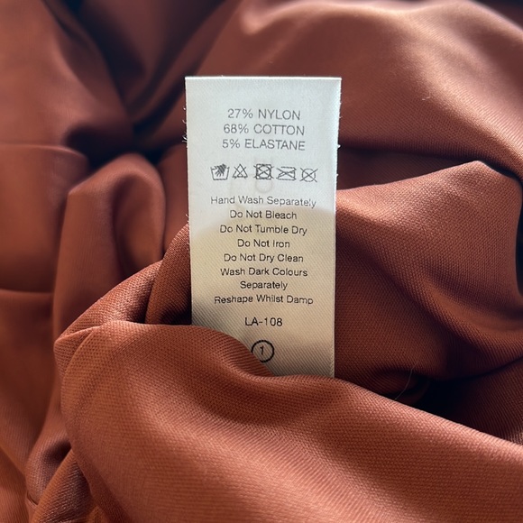 NWOT Lavish Alice Brown High Neck Cropped Bodycon Midi Dress (US 6) - Picture 9 of 11